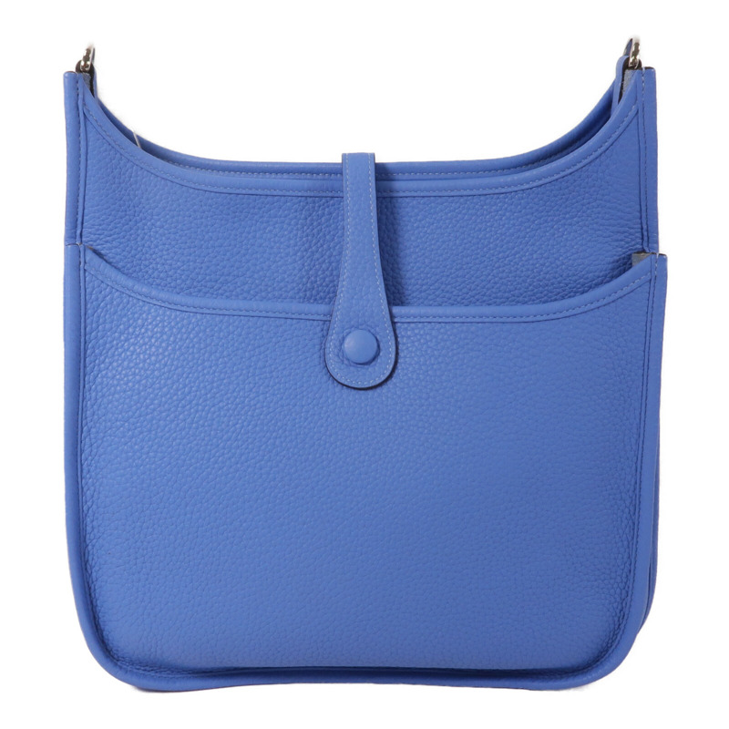 HERMES Clemence皮革Evelyne PM肩背袋Bleu Paradis-1