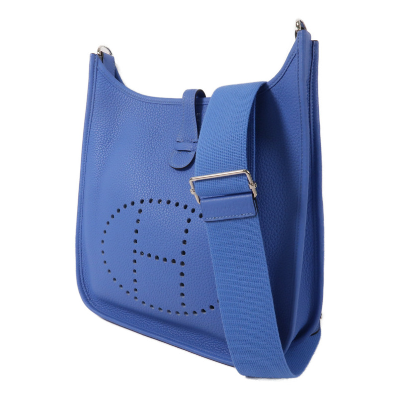HERMES Clemence皮革Evelyne PM肩背袋Bleu Paradis-2