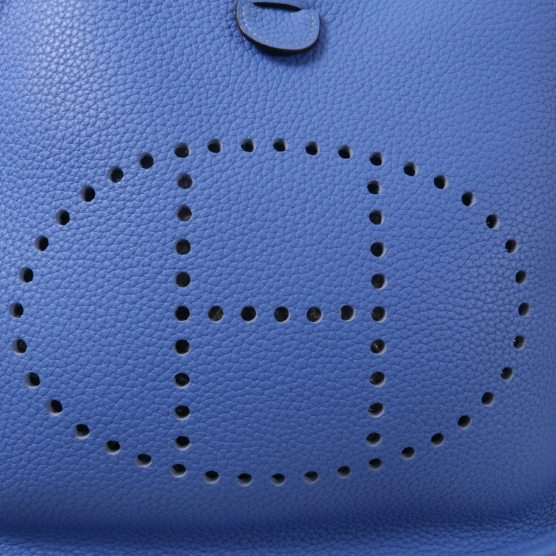 HERMES Clemence皮革Evelyne PM肩背袋Bleu Paradis-6