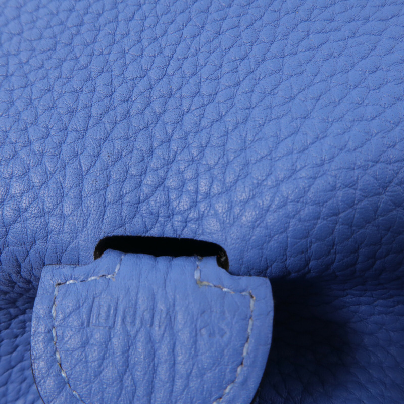 HERMES Clemence皮革Evelyne PM肩背袋Bleu Paradis-7