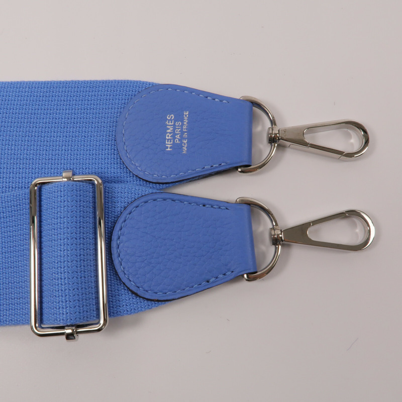 HERMES Clemence皮革Evelyne PM肩背袋Bleu Paradis-8