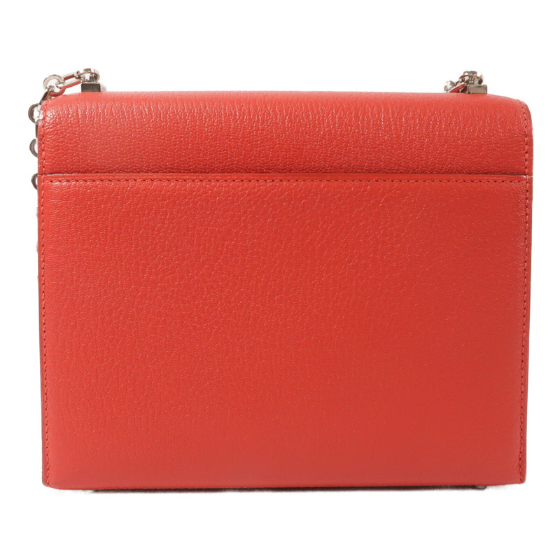 HERMES Chevre皮革Verrou Mini鏈帶肩背袋Bougainvillier-1