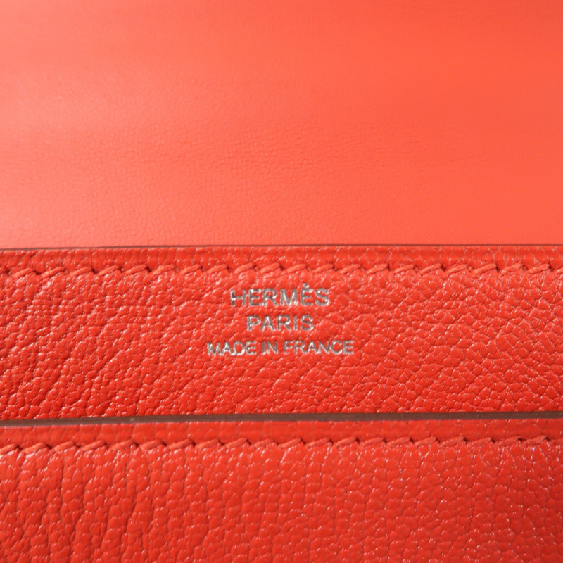 HERMES Chevre皮革Verrou Mini鏈帶肩背袋Bougainvillier-6