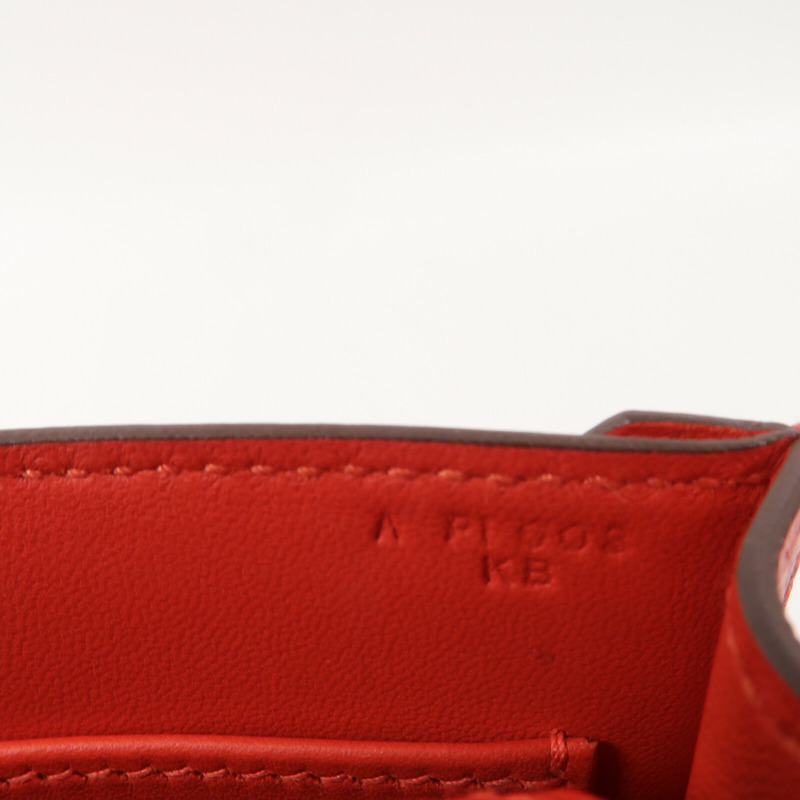 HERMES Chevre皮革Verrou Mini鏈帶肩背袋Bougainvillier-7