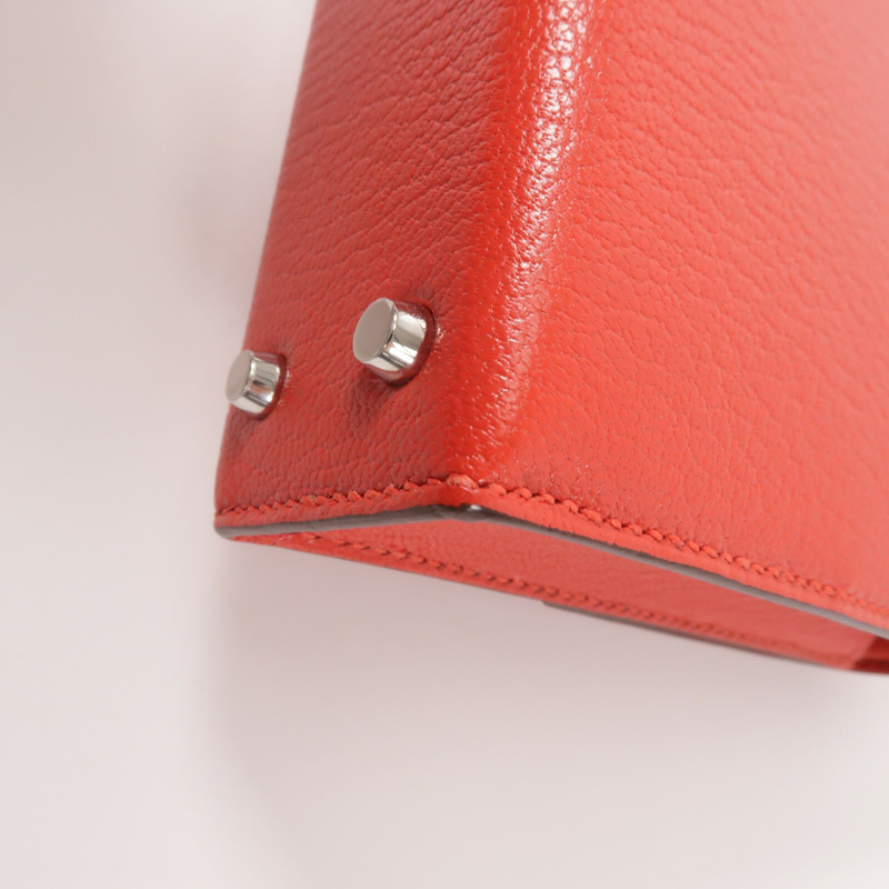 HERMES Chevre皮革Verrou Mini鏈帶肩背袋Bougainvillier-9