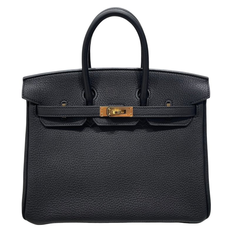 HERMES 愛馬仕 BIRKIN 25 柏金包 TOGO皮 黑色 金釦-0