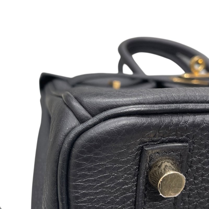 HERMES 愛馬仕 BIRKIN 25 柏金包 TOGO皮 黑色 金釦-5