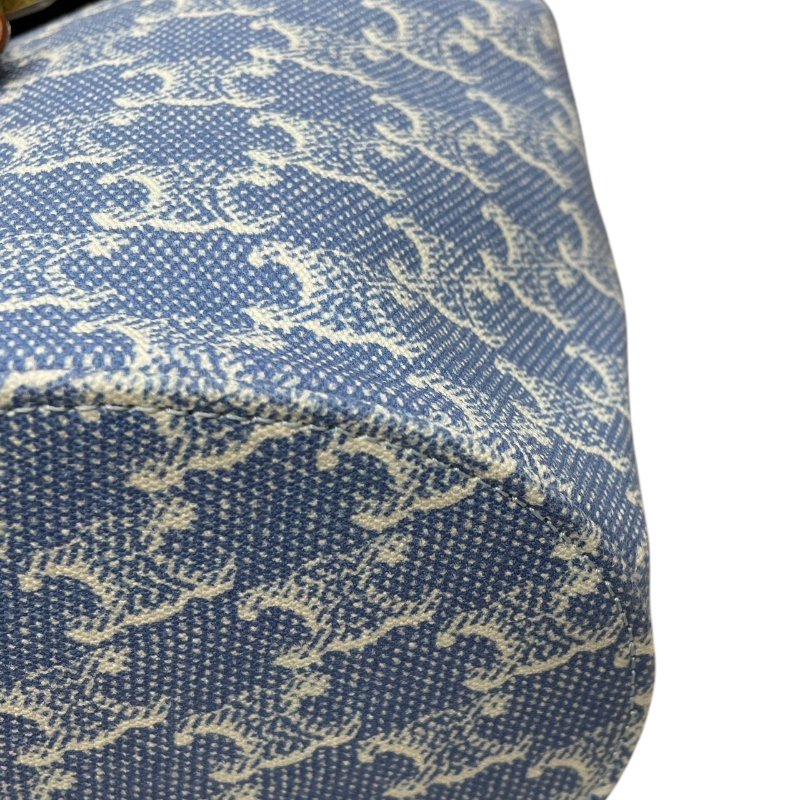 CELINE 賽琳 BONNIE 後背包 丹寧布 淺藍凱旋門老花 金釦-8