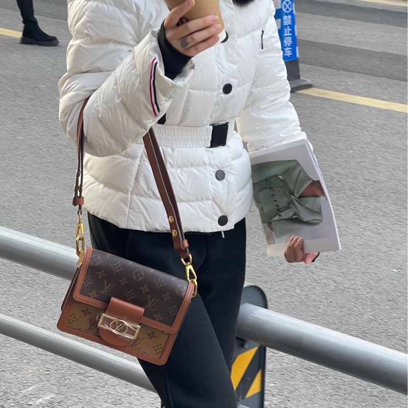 Louis Vuitton路易威登dauphine小號老花達芙妮附肩帶防塵袋-30