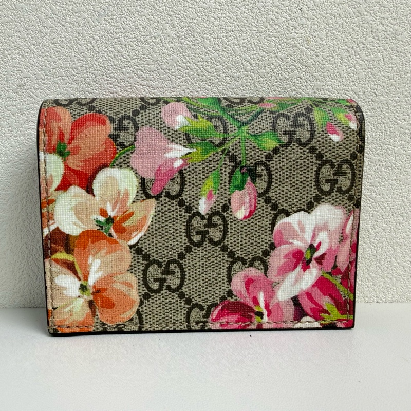 ✨正品，Gucci/古馳 GG Blooms 米色塗層帆布老花印花錢包-1