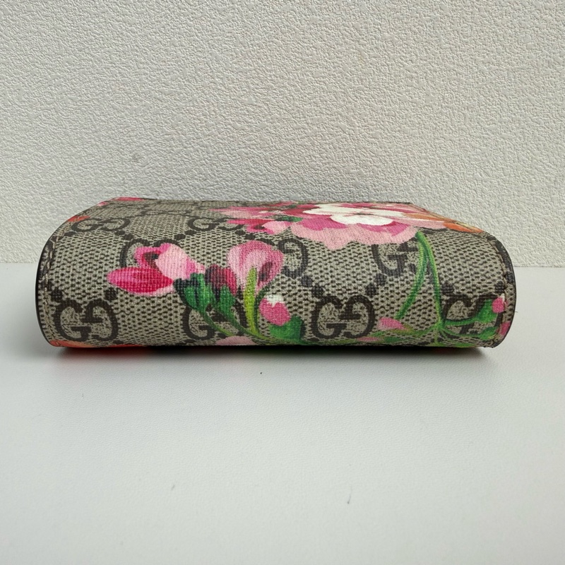 ✨正品，Gucci/古馳 GG Blooms 米色塗層帆布老花印花錢包-4