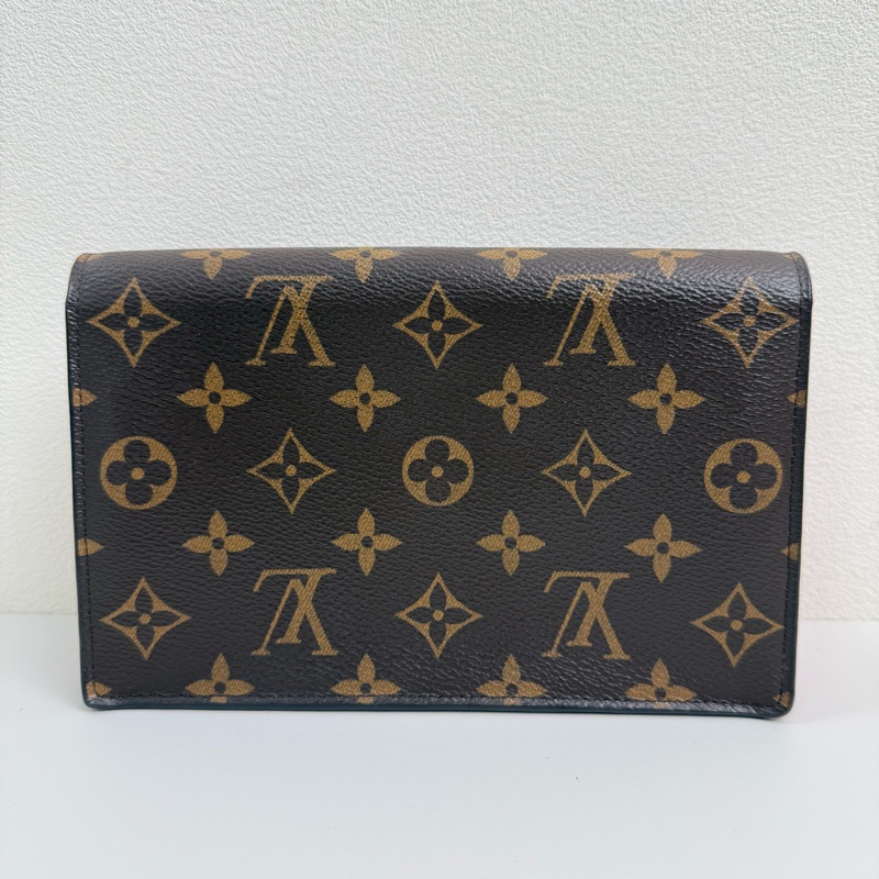 ✨正品，Louis Vuitton/路易威登 FLORE 棕色塗層老花帆布鏈條斜挎包小花包-3