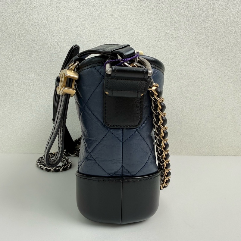 香奈兒/CHANEL GABRIELLE 流浪小號 拼色牛皮菱格紋絎縫流浪包單肩包-1