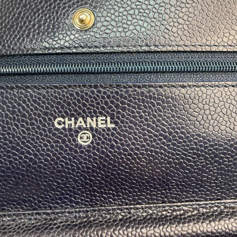 Chanel 斜孭袋 藏藍色 牛皮 Woc 18開-6