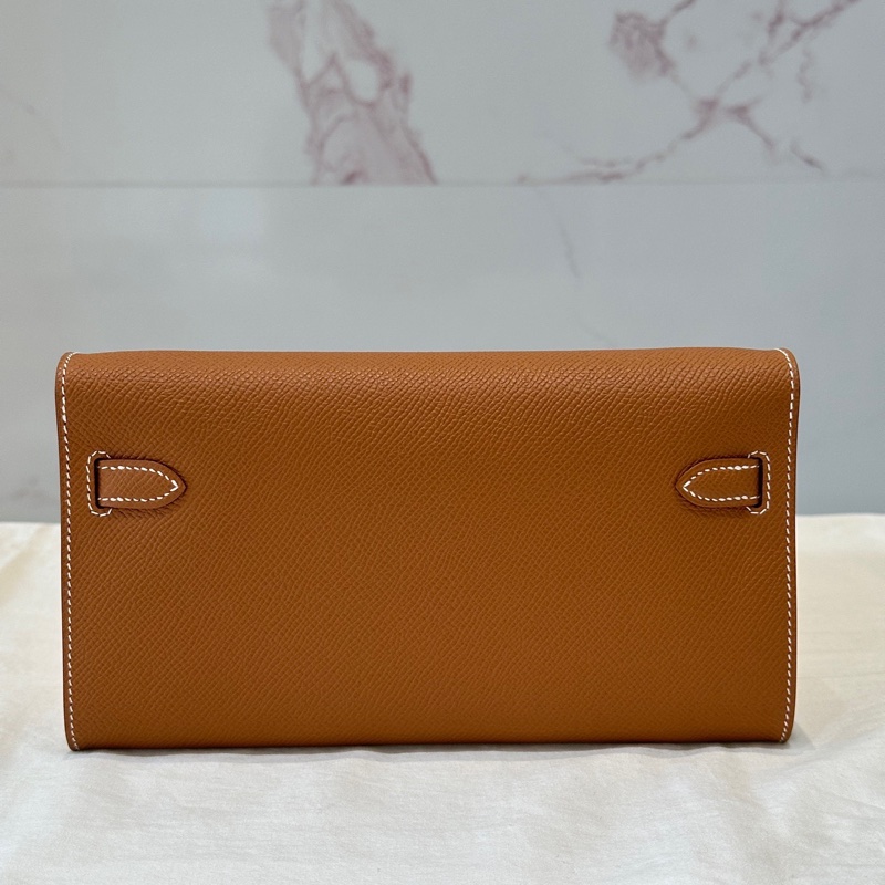 全新 愛馬仕Hermes Kelly togo金棕銀扣epsom皮-1