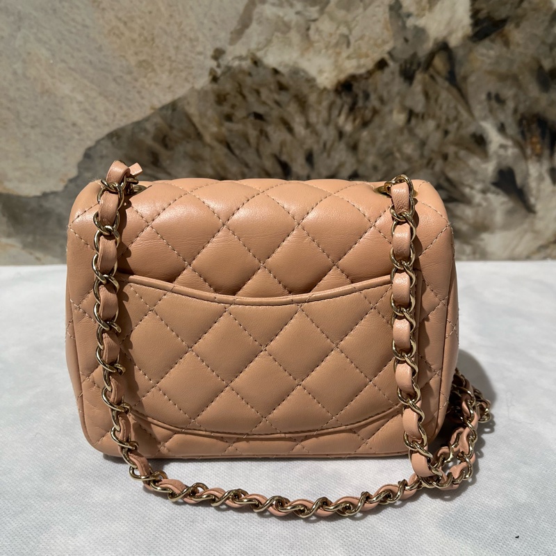 Chanel 米色羊皮金釦CF17-5