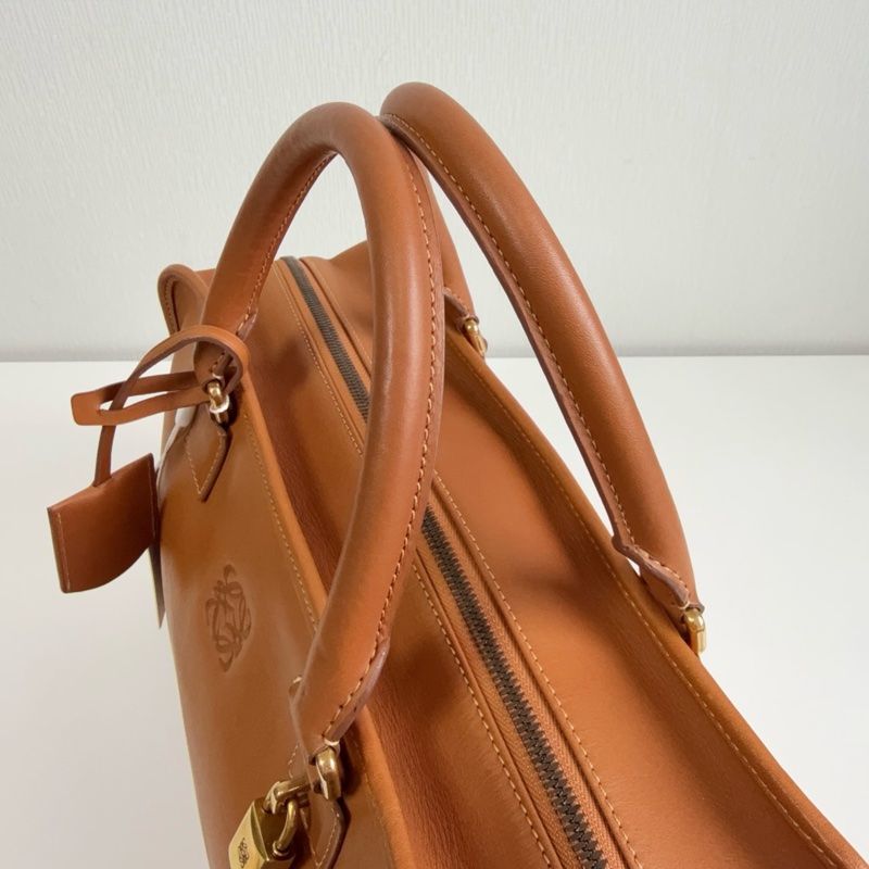 正品，羅意威/LOEWE Amazona 焦糖色牛皮手提包-3