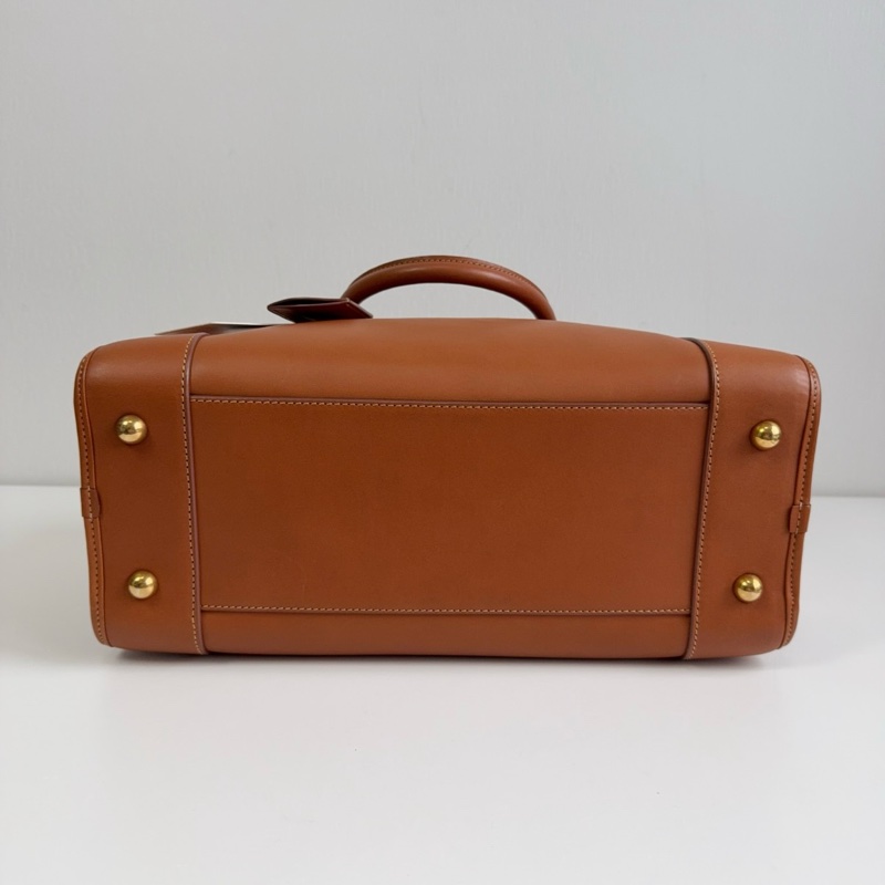 正品，羅意威/LOEWE Amazona 焦糖色牛皮手提包-4