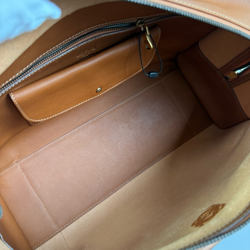 正品，羅意威/LOEWE Amazona 焦糖色牛皮手提包-6