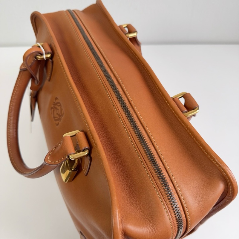 正品，羅意威/LOEWE Amazona 焦糖色牛皮手提包-7