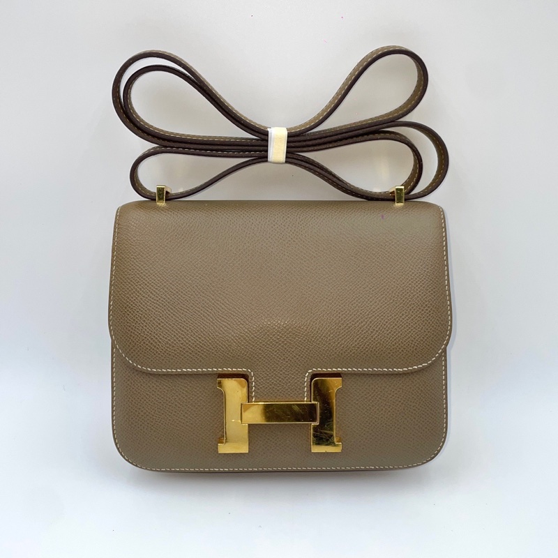 愛馬仕Hermes 康康19 mini 大象灰金扣 ep皮-0