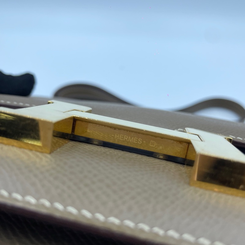 愛馬仕Hermes 康康19 mini 大象灰金扣 ep皮-4