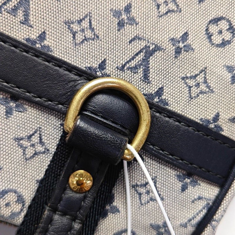 路易威登/LOUIS VUITTON VINTAGE JOSÉPHINE 小號 灰色帆布老花提花波士頓包手提包單肩包 金色五金-6