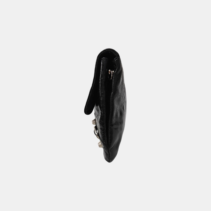 巴黎世家/BALENCIAGA Classic City 黑色羊皮單肩包 銀色五金-1