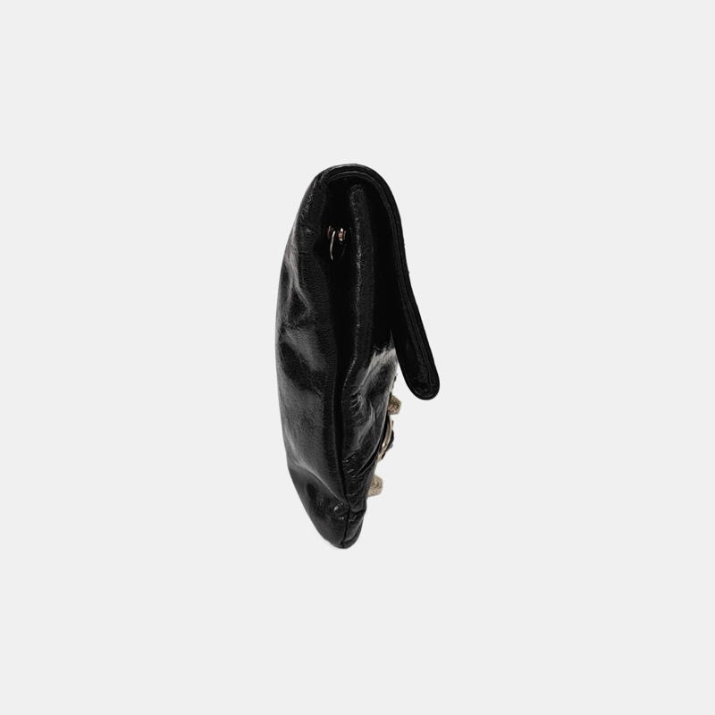 巴黎世家/BALENCIAGA Classic City 黑色羊皮單肩包 銀色五金-2