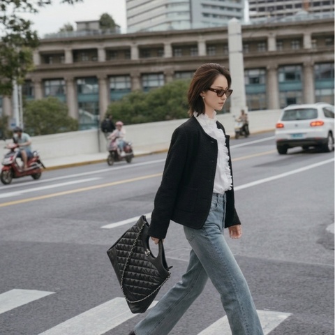 Chanel/香奈兒  黑金31bag  底長39cm  28開