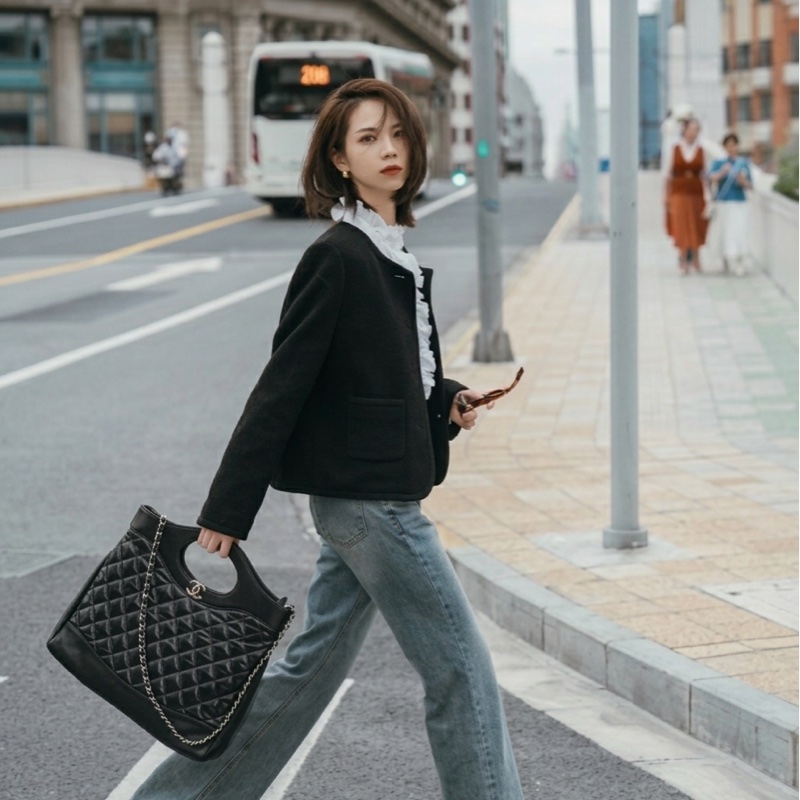 Chanel/香奈兒  黑金31bag  底長39cm  28開-1