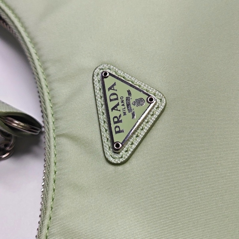 PRADA Re-Edition2005 迷你 淺綠色尼龍徽標 單肩包斜挎包手提包 銀色五金 子袋2條可拆卸肩帶-6