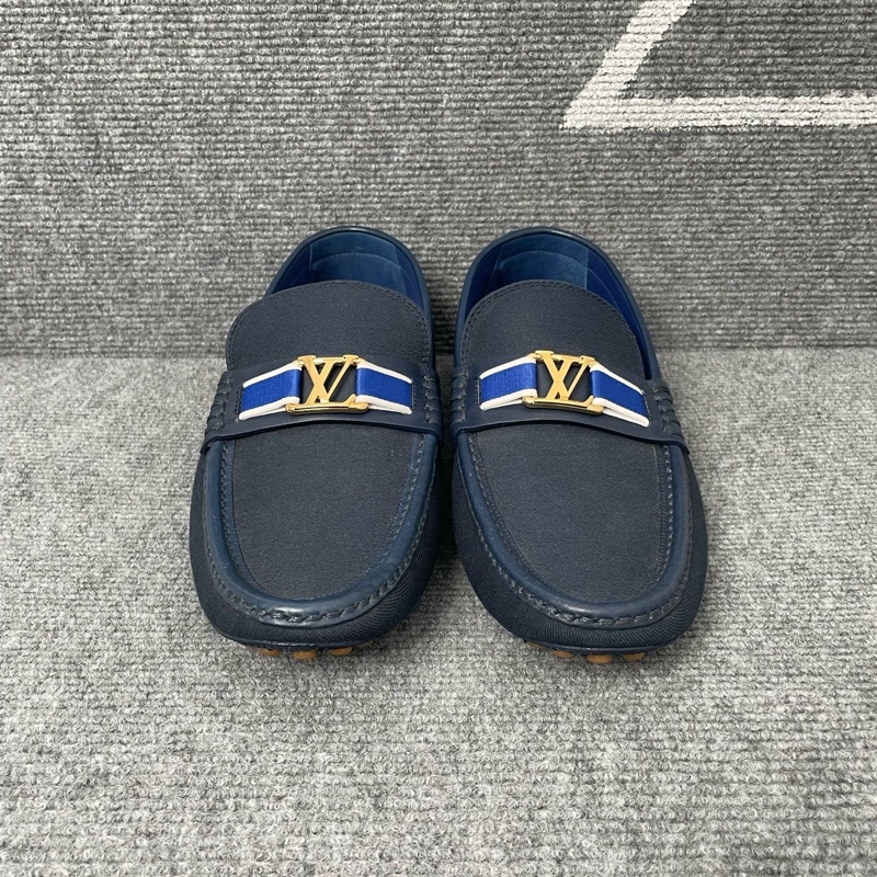 Louis Vuitton 路易威登 藍色皮面馬銜扣豆豆鞋 40.5碼🧡-0