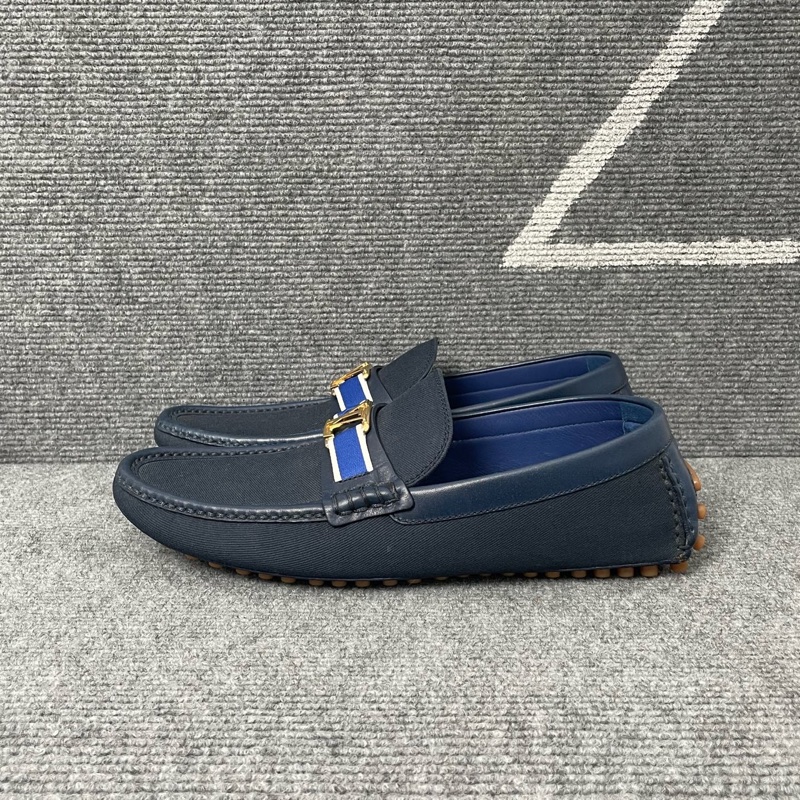 Louis Vuitton 路易威登 藍色皮面馬銜扣豆豆鞋 40.5碼🧡-1