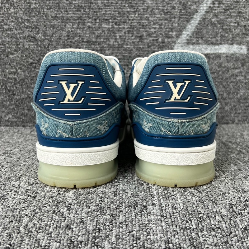 Louis Vuitton路易威登 藍色牛仔帆布老花trainer板鞋41 碼🧡-2