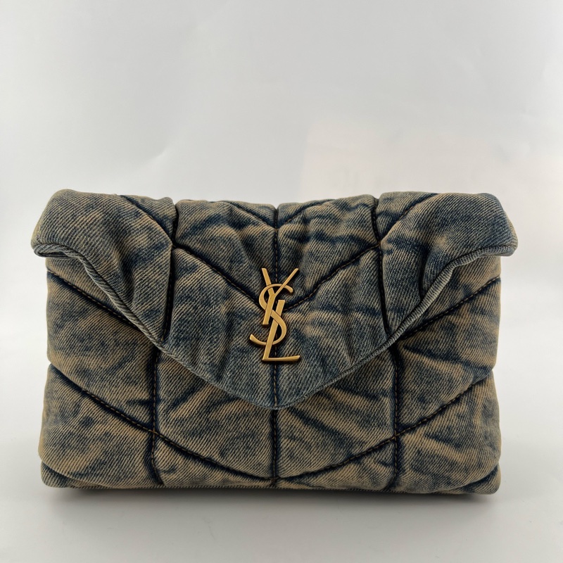 YSL /聖羅蘭  牛仔雲朵包 22年 尺寸：23*15*6-0
