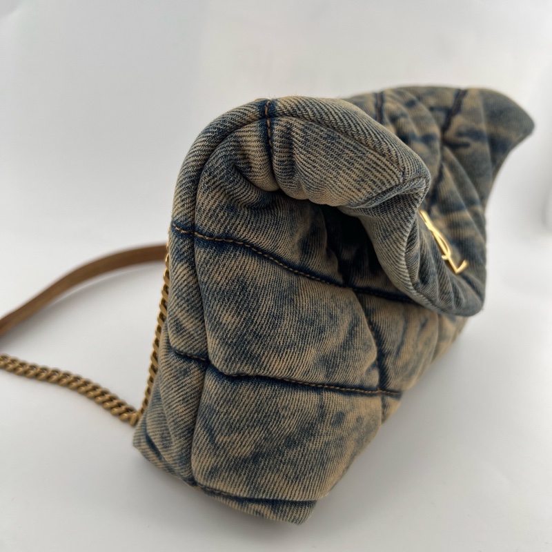 YSL /聖羅蘭  牛仔雲朵包 22年 尺寸：23*15*6-2