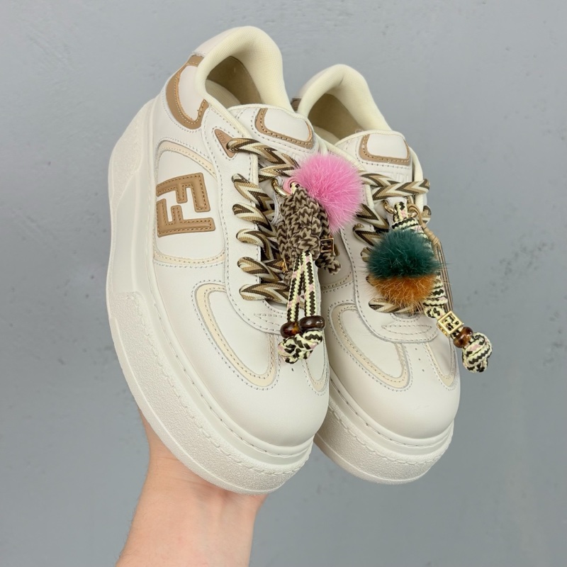 芬迪女鞋FENDI MATCH小胖丁餅乾鞋白棕 35碼-9