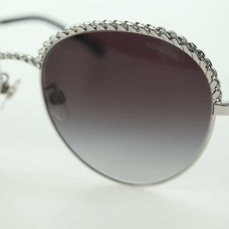 【日本直送】香奈兒 (CHANEL) 太陽眼鏡，金屬銀色，型號 4242 CC，Auth 177100V-7