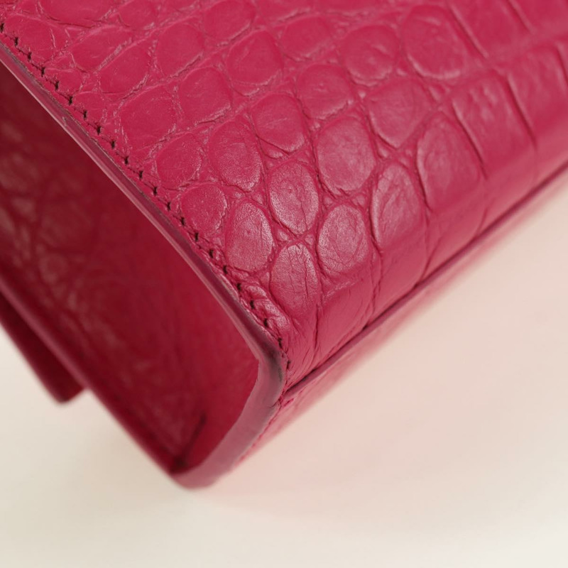 【日本直送】SAINT LAURENT 鏈條單肩包 皮革 粉紅色 銀色 正品 175043SAM-15
