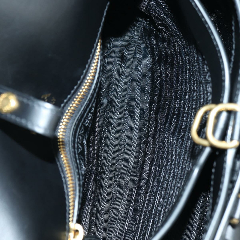 【日本直送】PRADA 手提包 毛絨皮革 藍色 黑色 正品 am11517SM-8