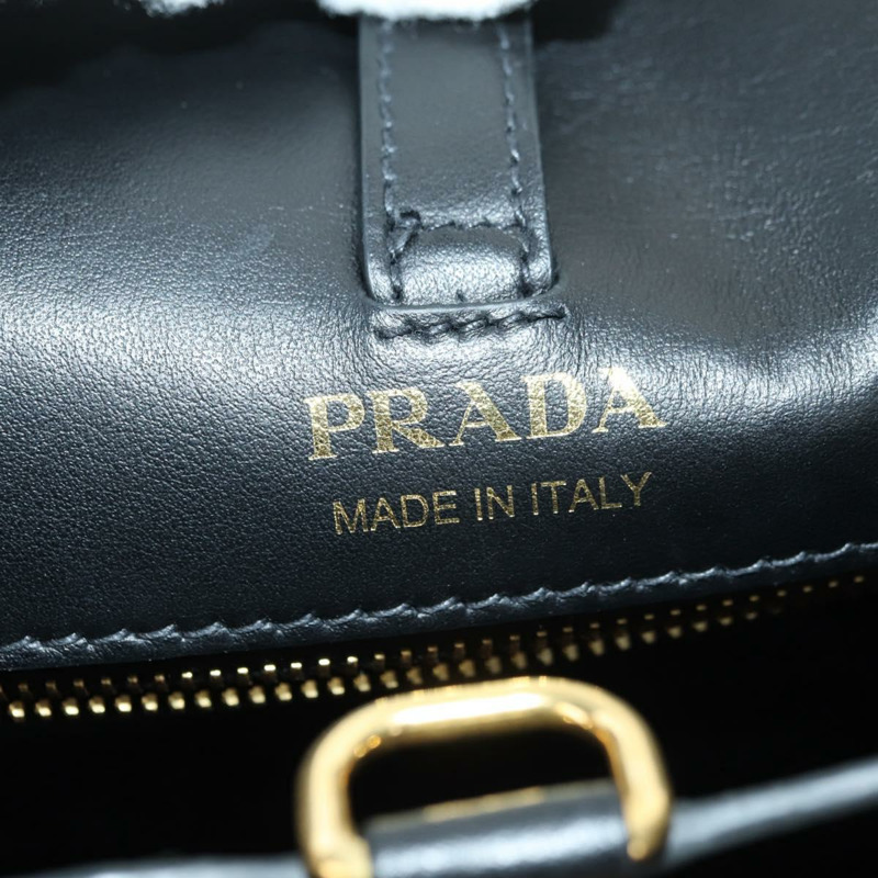 【日本直送】PRADA 手提包 毛絨皮革 藍色 黑色 正品 am11517SM-29