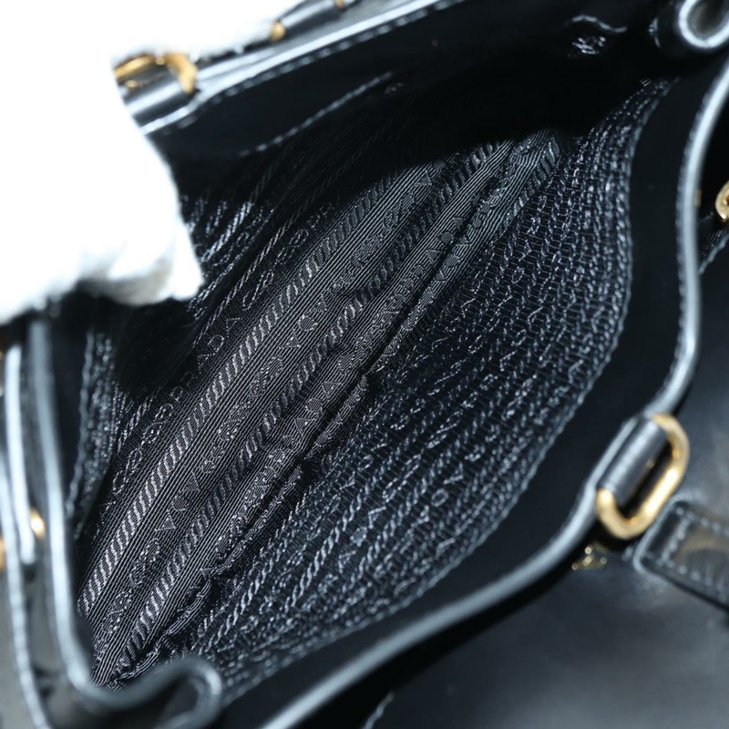 【日本直送】PRADA 手提包 毛絨皮革 藍色 黑色 正品 am11517SM-32