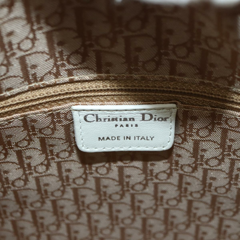 【日本直送】Christian Dior Lady Dior Canage 羊皮兩用包 白色 銀色 正品 177862SAM-21