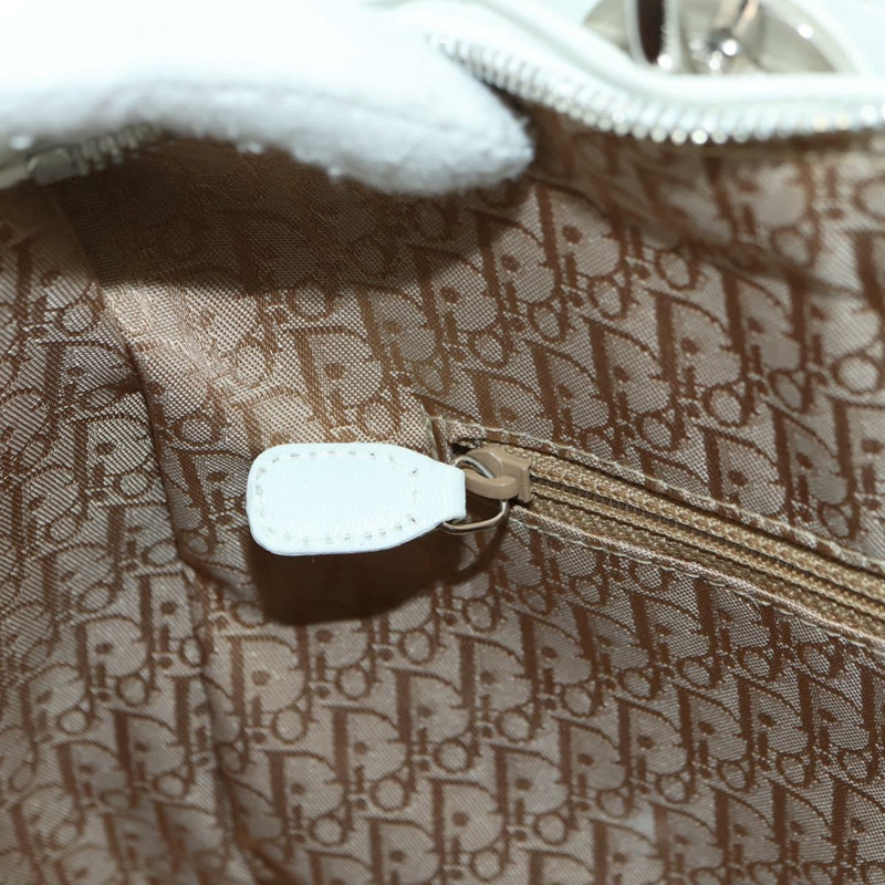 【日本直送】Christian Dior Lady Dior Canage 羊皮兩用包 白色 銀色 正品 177862SAM-24