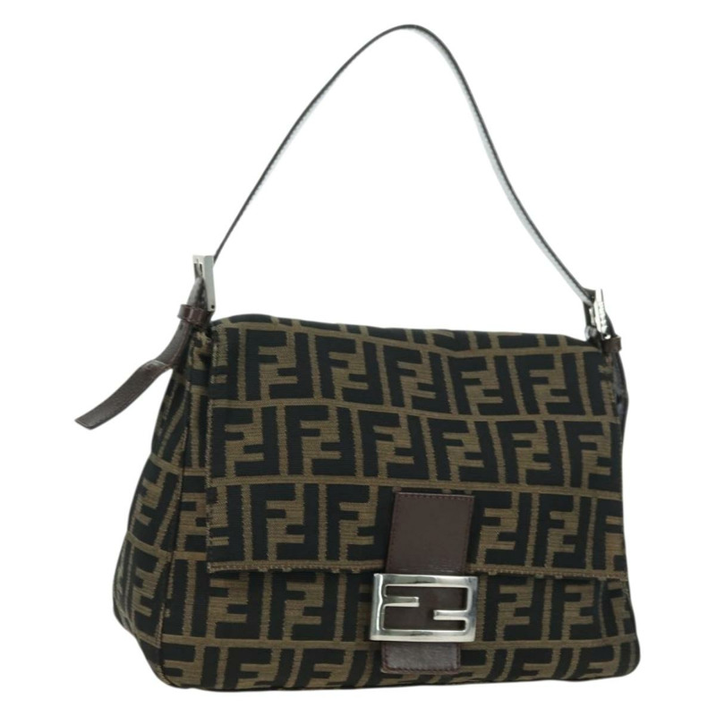 【日本直送】FENDI Zucca帆布Mamma Baguette單肩包 棕色/黑色 正品 177694SAV-0