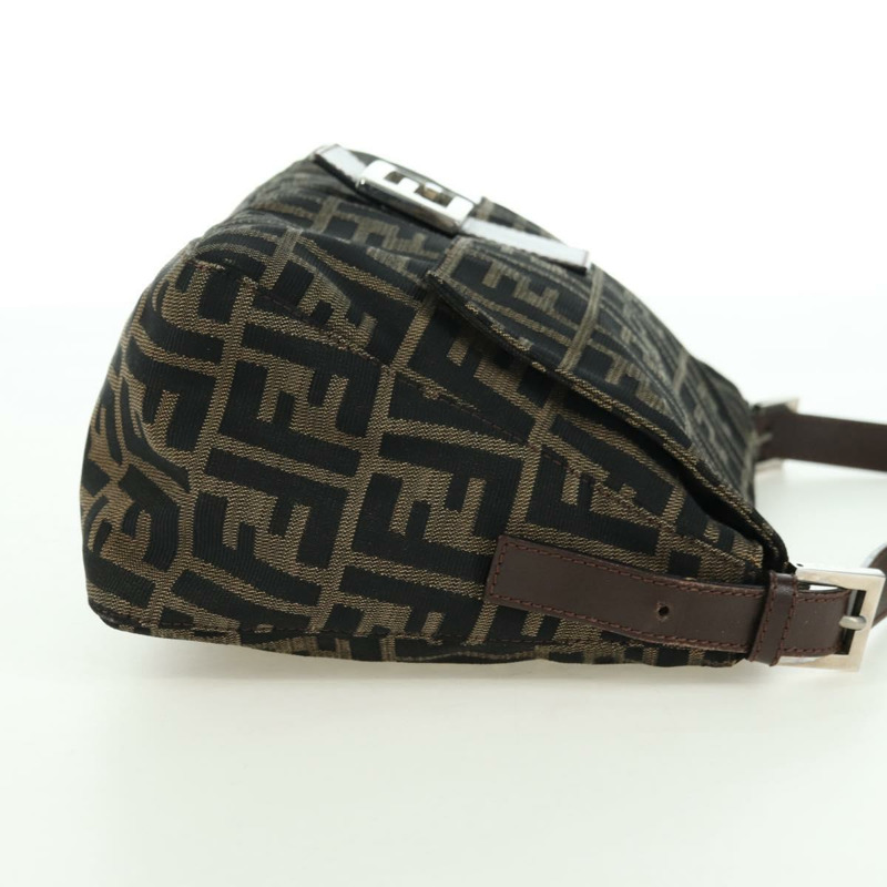 【日本直送】FENDI Zucca帆布Mamma Baguette單肩包 棕色/黑色 正品 177694SAV-3