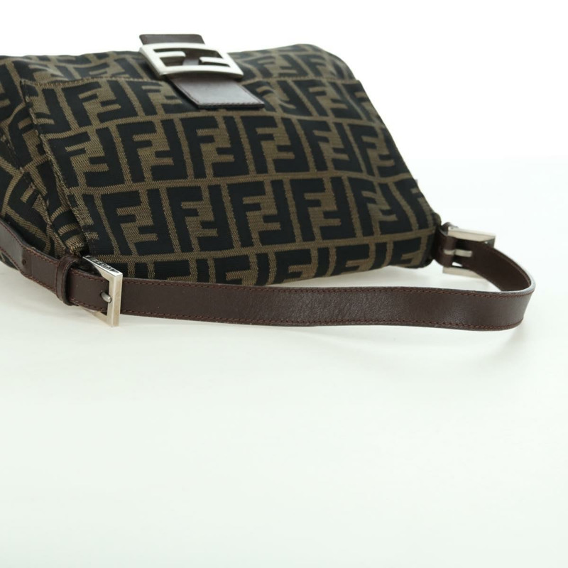 【日本直送】FENDI Zucca帆布Mamma Baguette單肩包 棕色/黑色 正品 177694SAV-6