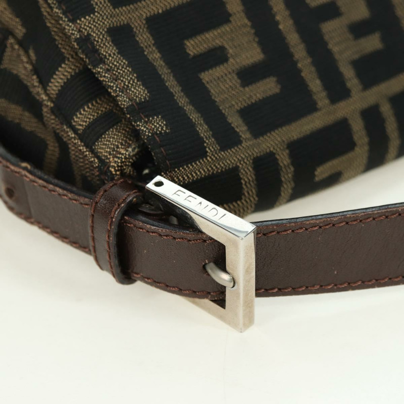 【日本直送】FENDI Zucca帆布Mamma Baguette單肩包 棕色/黑色 正品 177694SAV-7