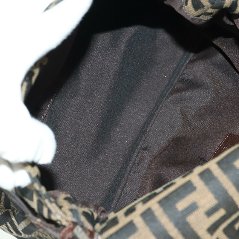 【日本直送】FENDI Zucca帆布Mamma Baguette單肩包 棕色/黑色 正品 177694SAV-10